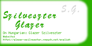 szilveszter glazer business card